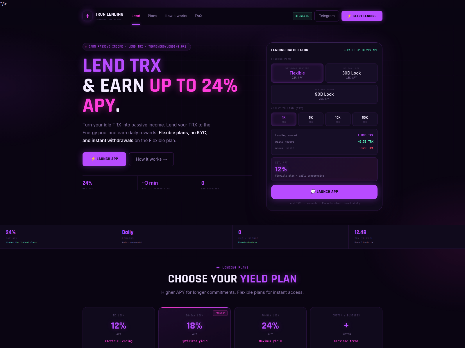 Screenshot of tronenergylending.org
