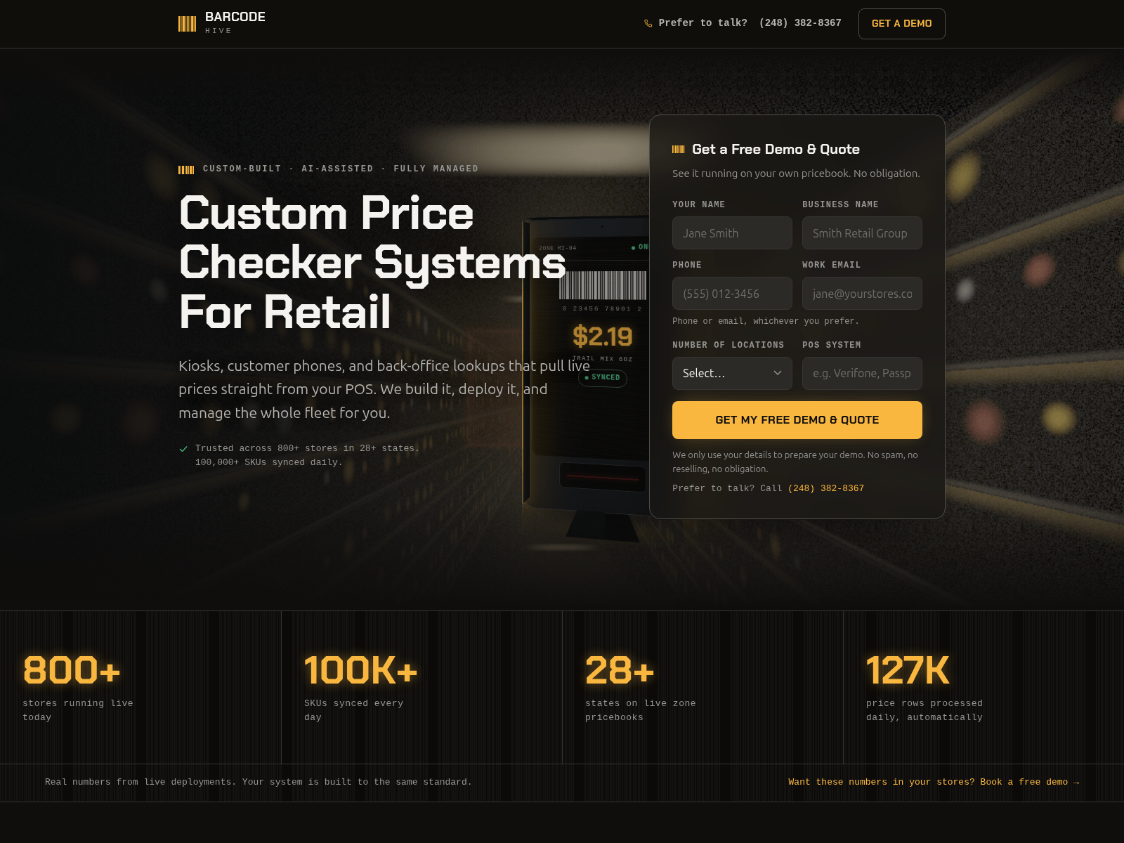 Screenshot of barcode-hive.com