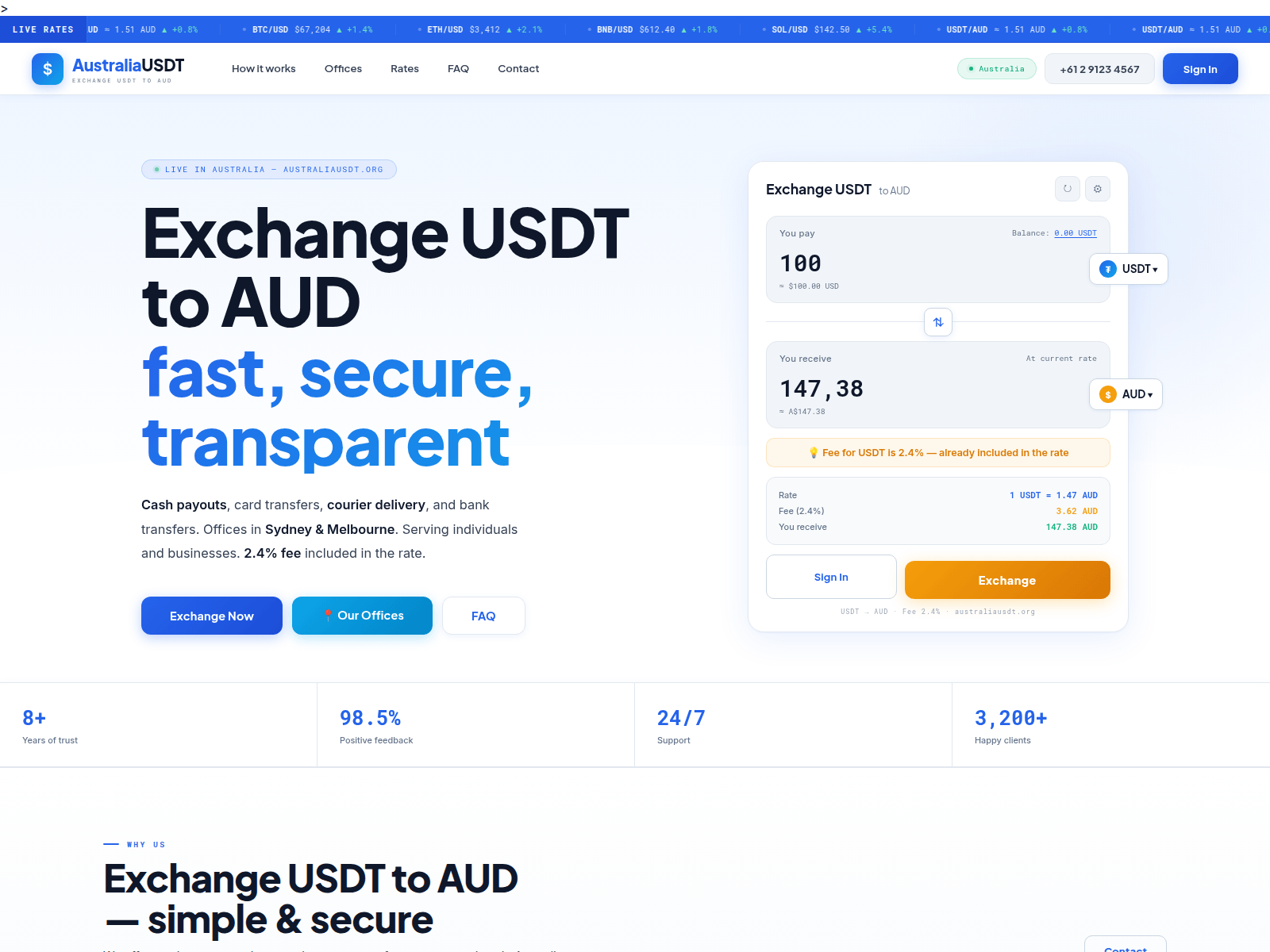 Screenshot of australiausdt.org
