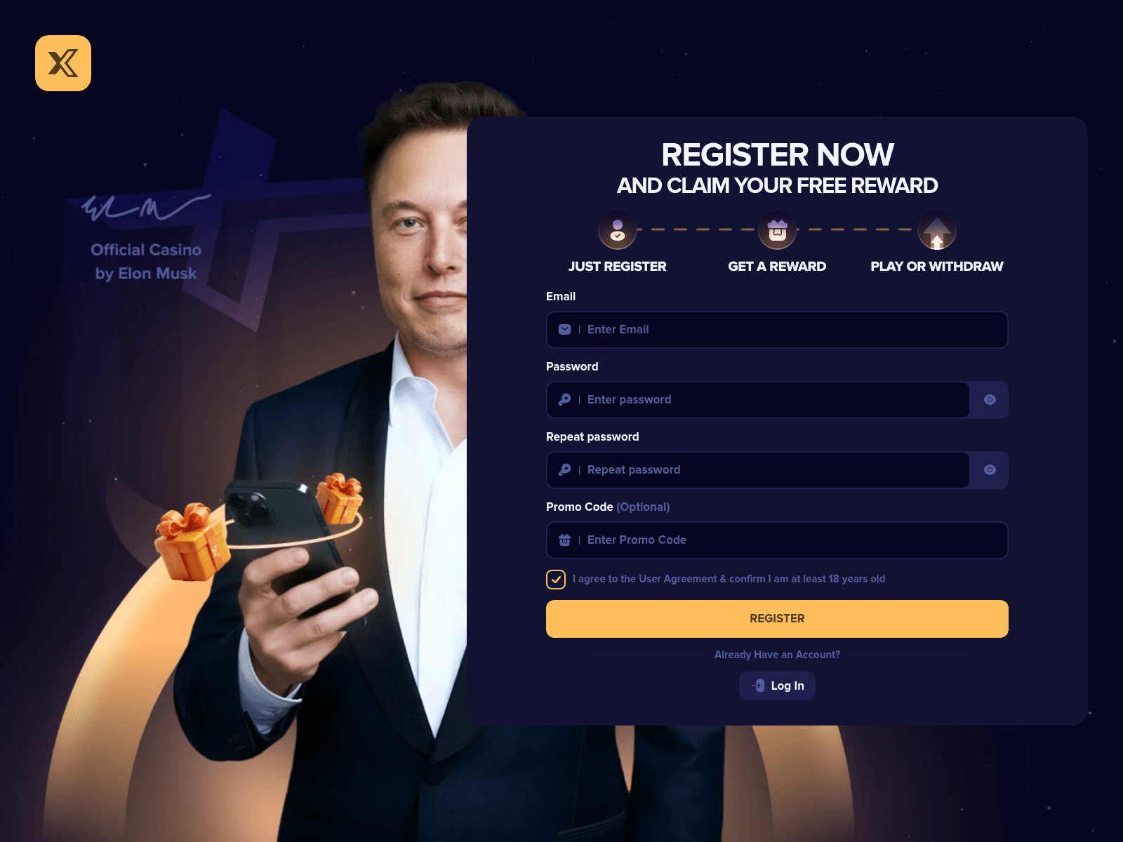 Screenshot of x-casino.world