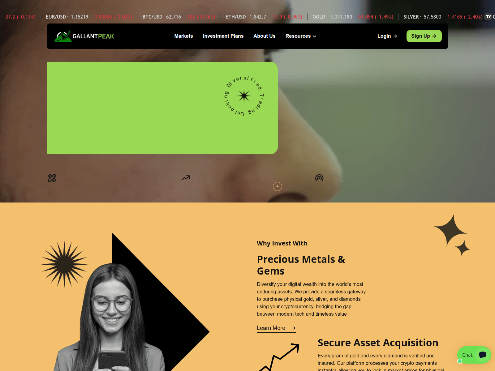 Screenshot of gallantpeak.com