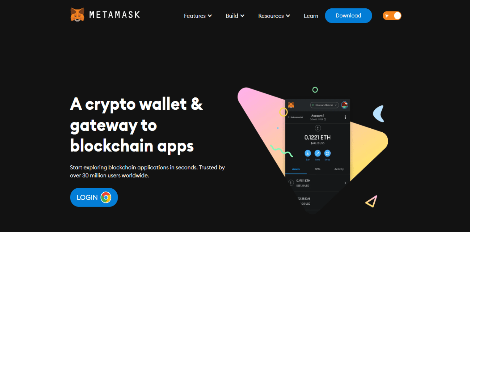 Screenshot of metmaskelogin.webflow.io
