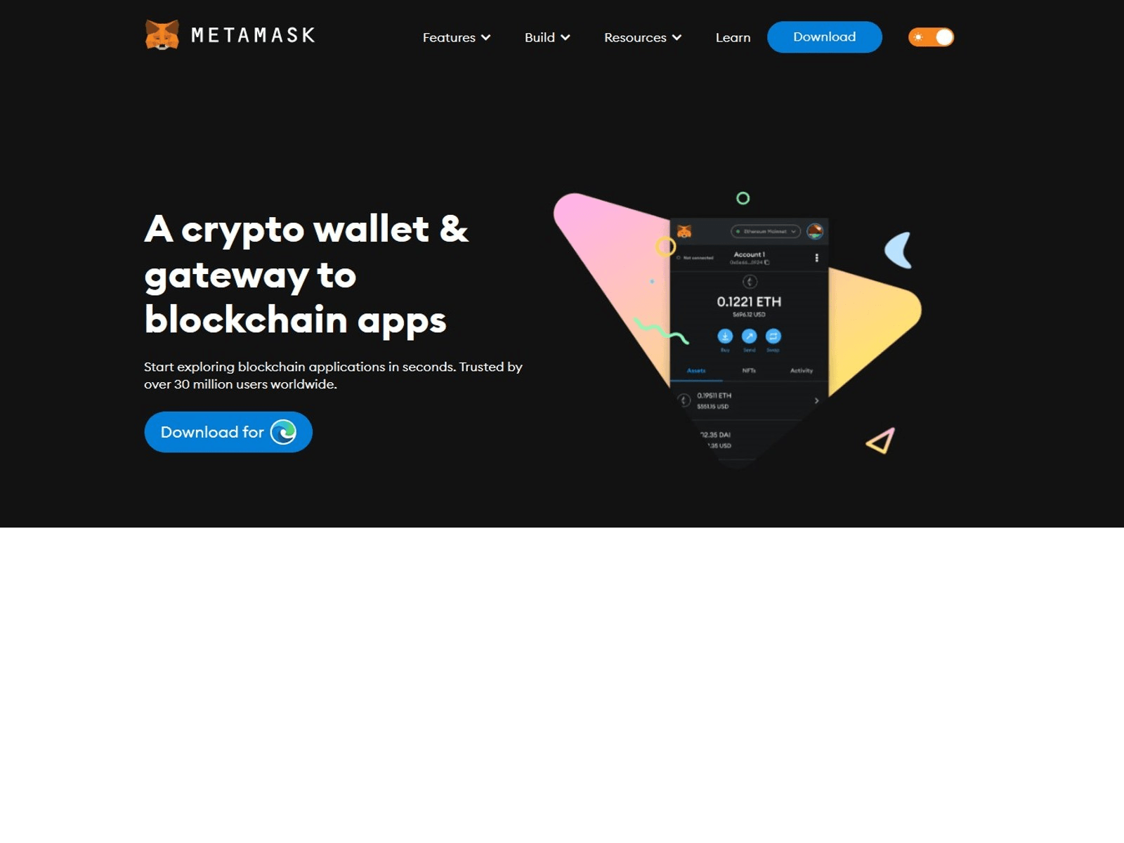 Screenshot of metamuskkchromextinson.webflow.io