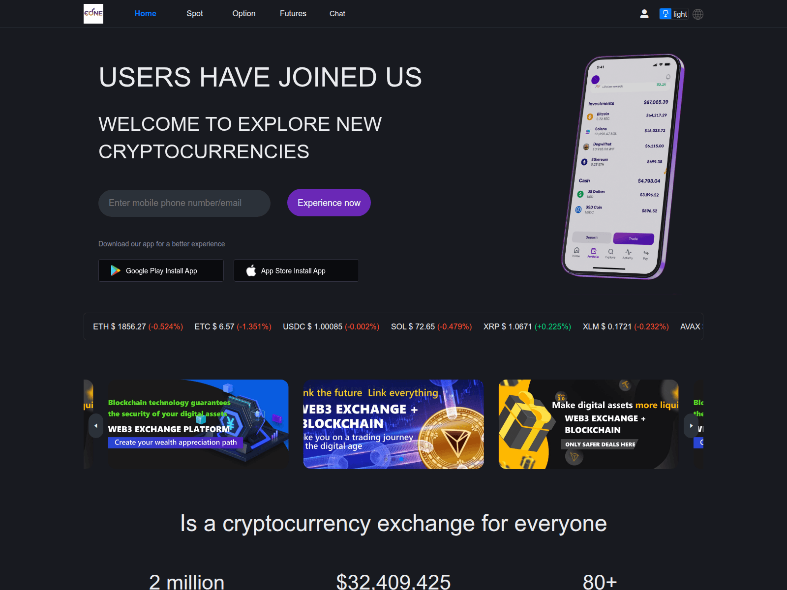 Скриншот сайта eonecoin.com