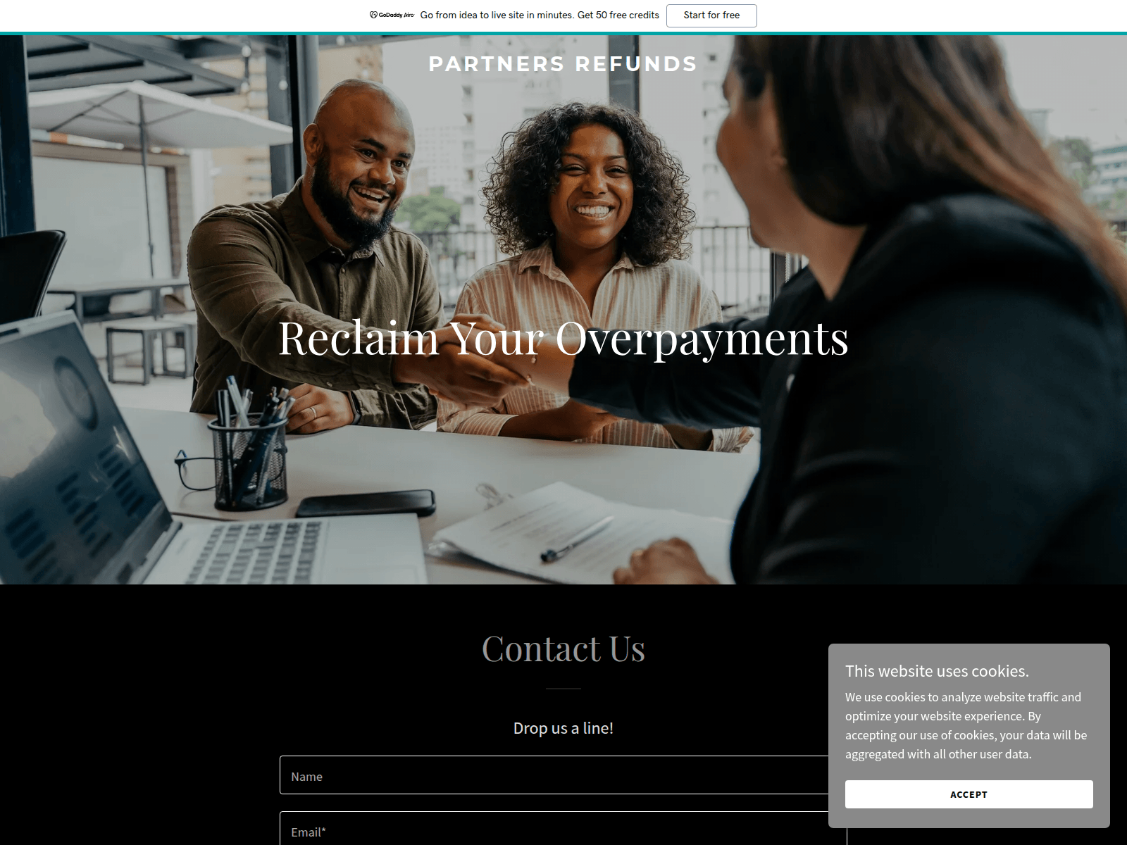 Screenshot of partners-refunds.org