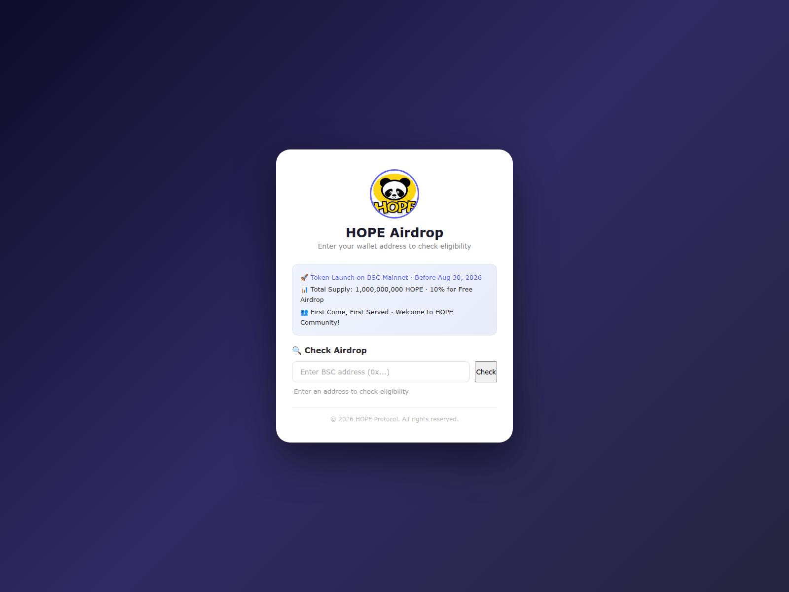 Screenshot of claim-hopeonline.foo