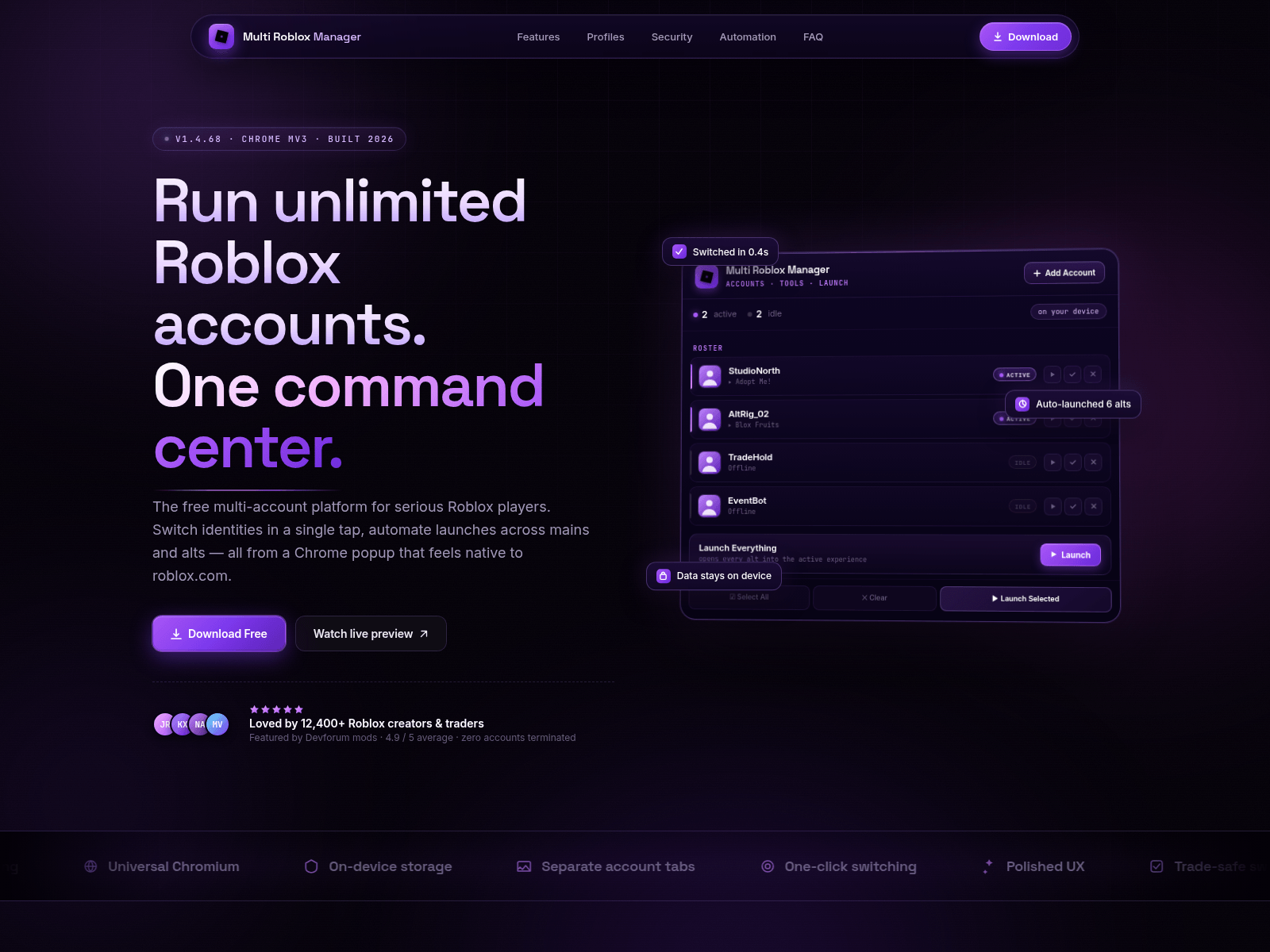 Screenshot of romulti.at
