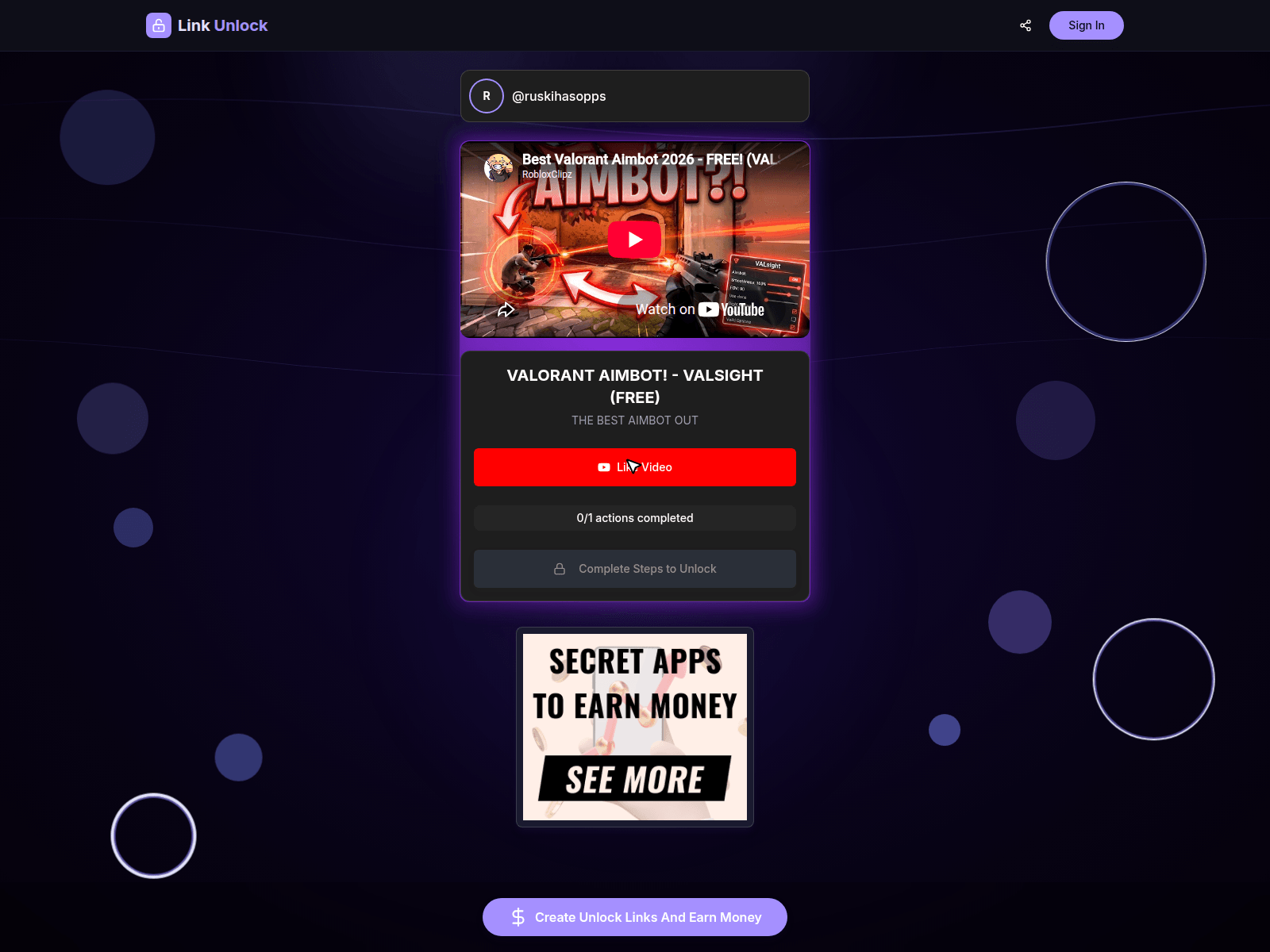 Screenshot of link-unlock.com