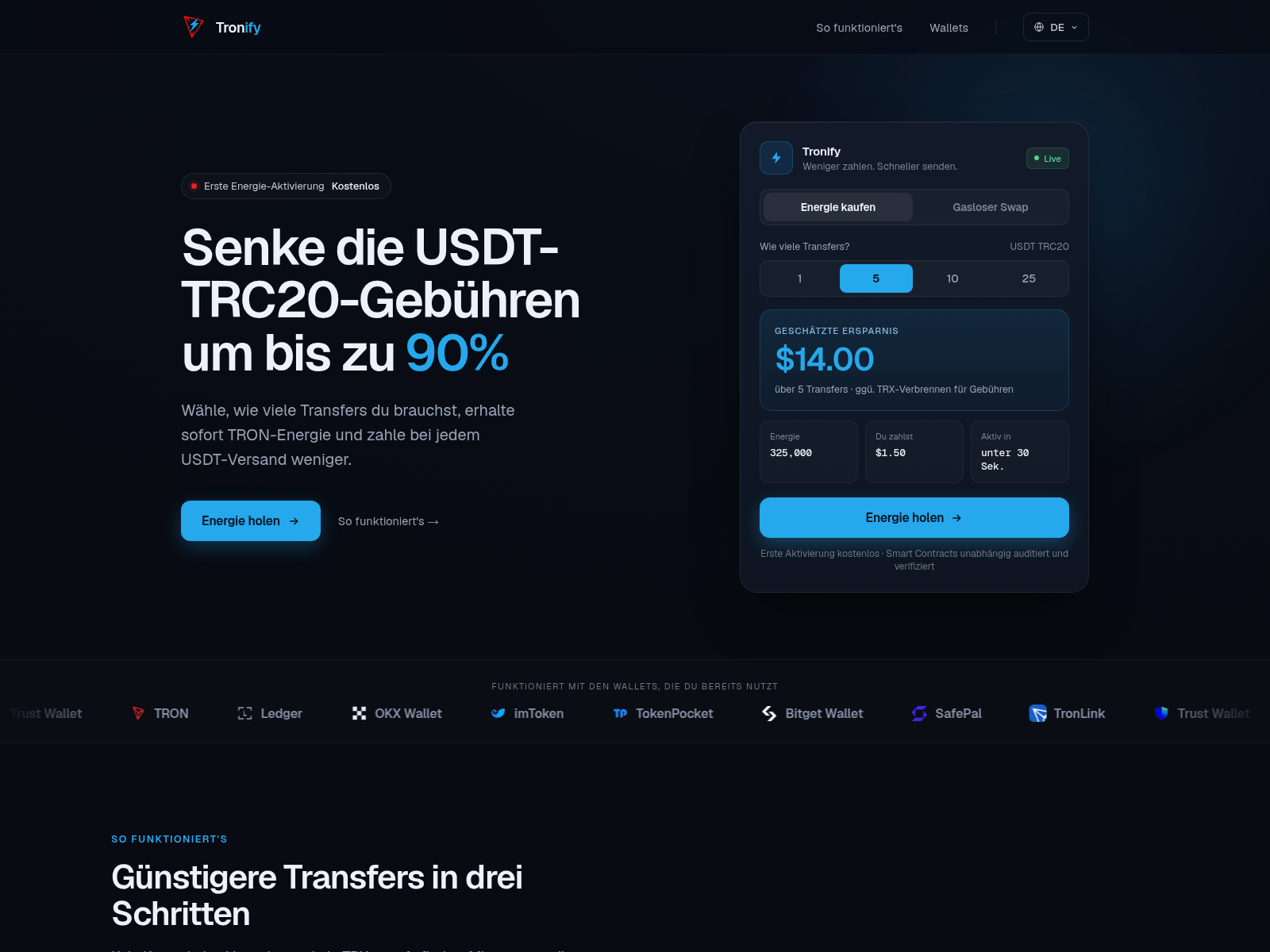 Screenshot of tronrental.bond