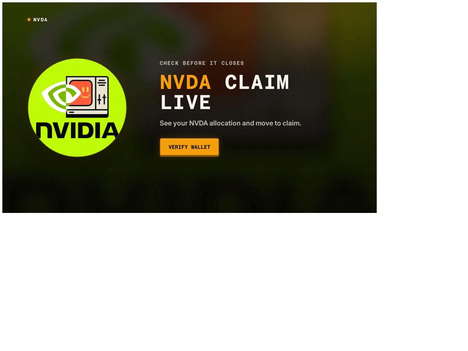 Screenshot of nvda.5a-evmcheck.lol