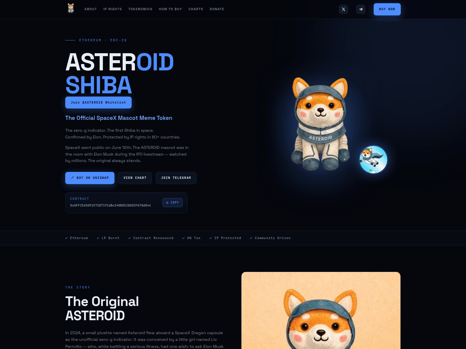 Screenshot of asteroidog.xyz