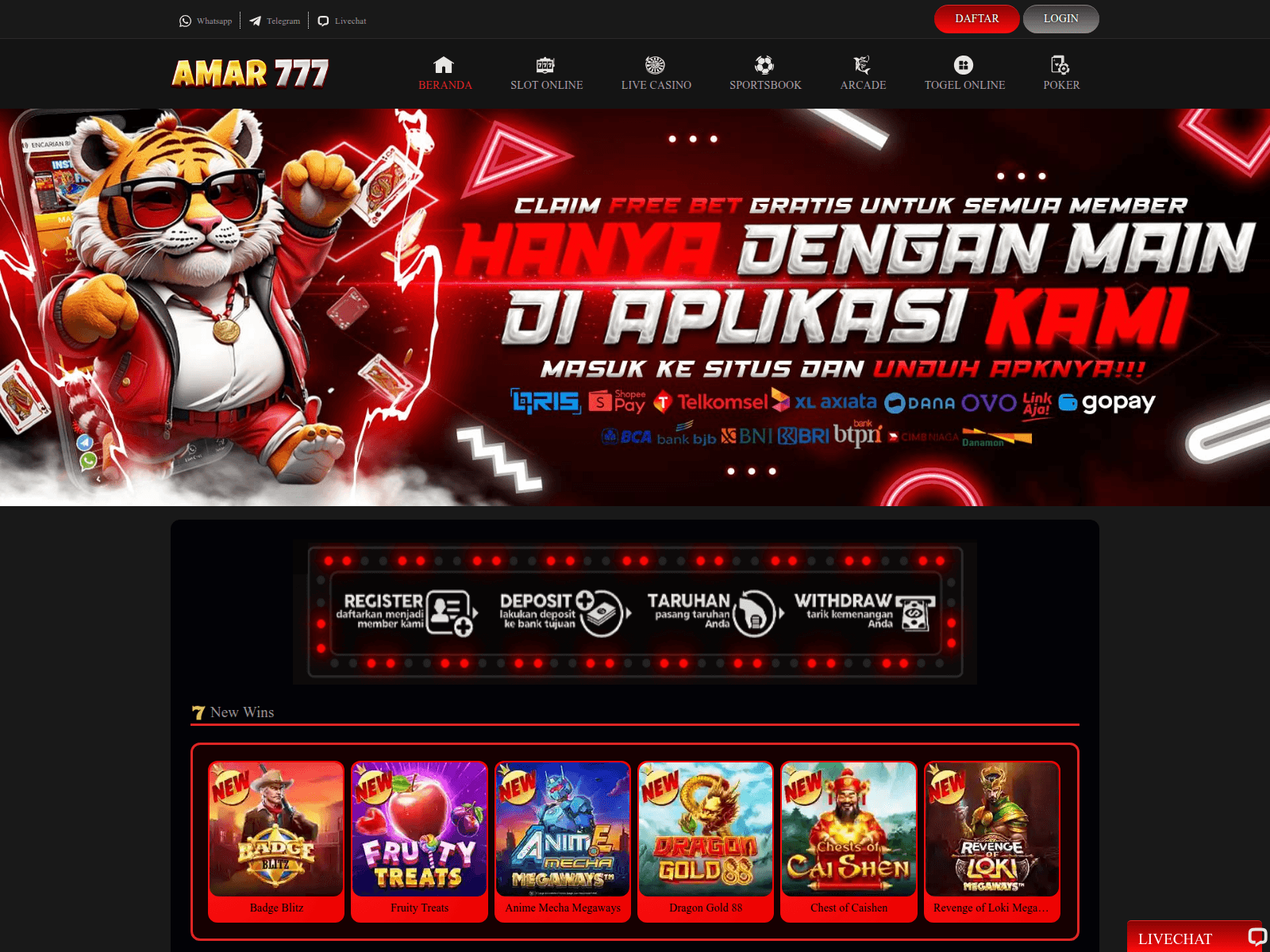 Screenshot of amar777.net