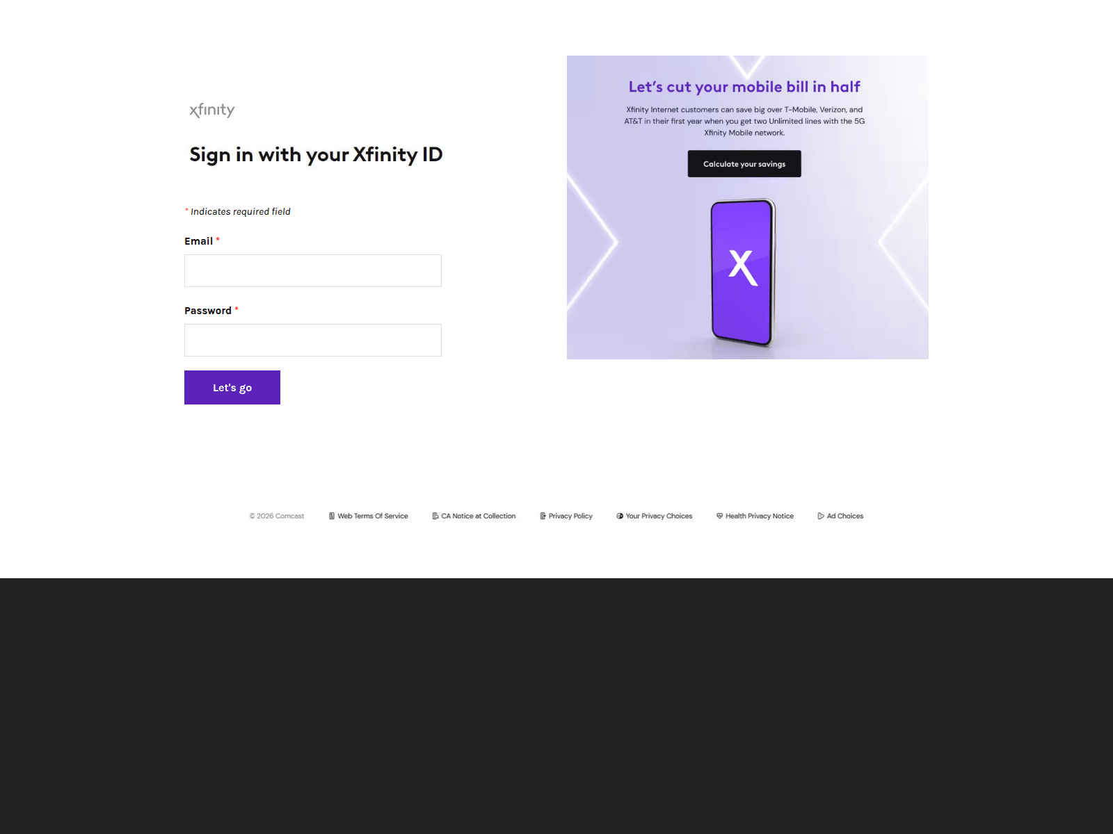 Screenshot of webservice000auth-xfinity.weebly.com