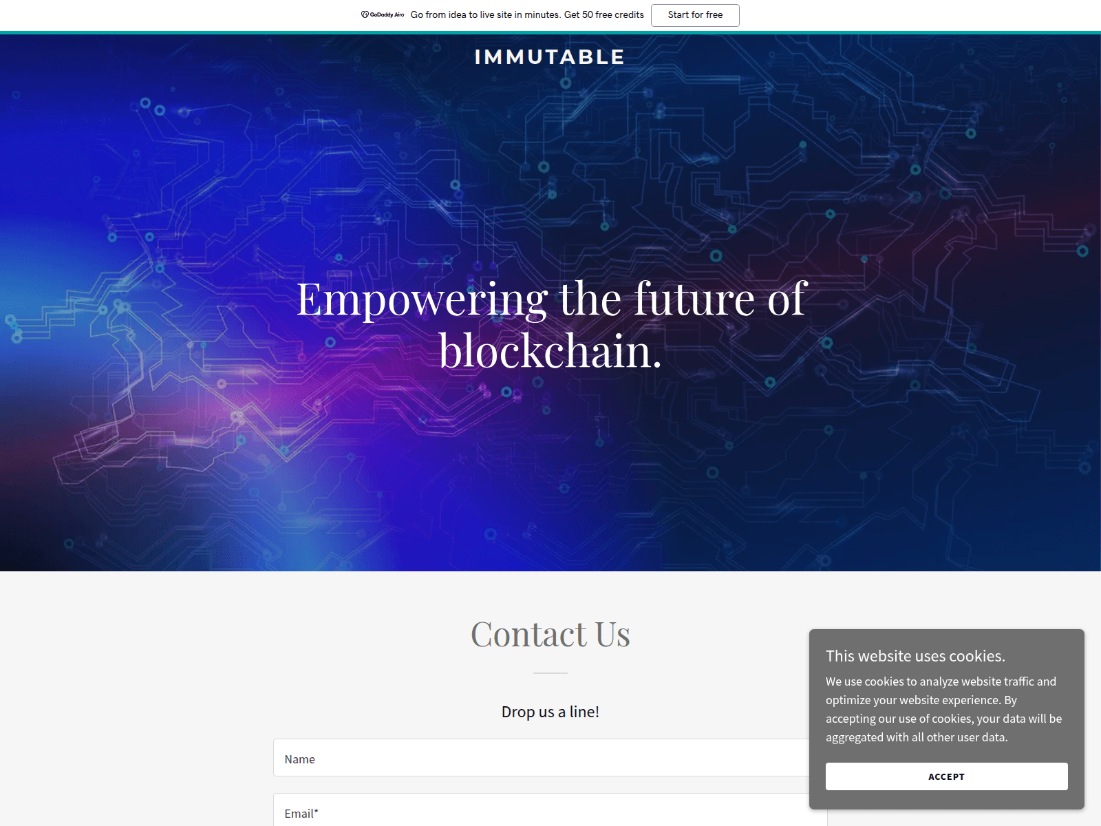 Screenshot of immutable.team