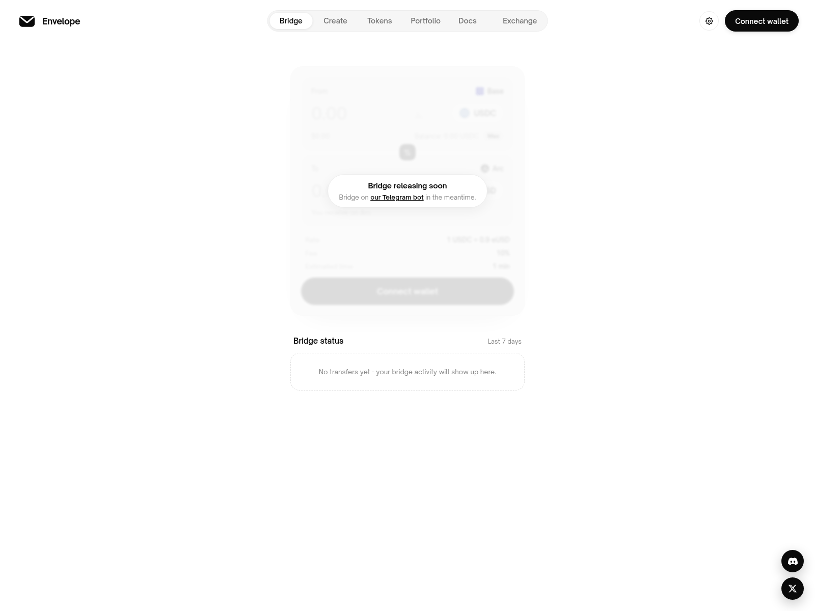 Screenshot of envelope.trade