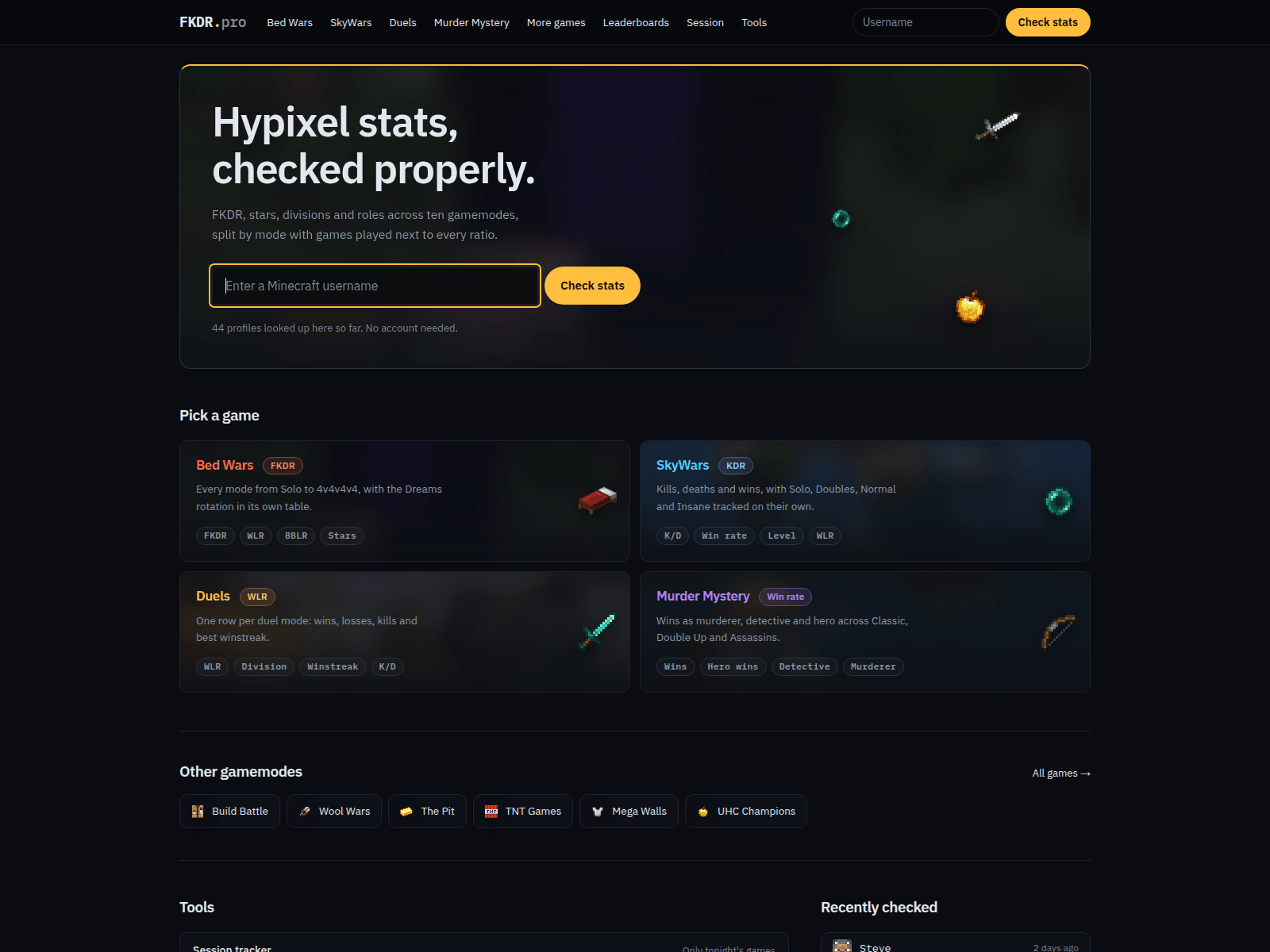 Screenshot of fkdr.pro