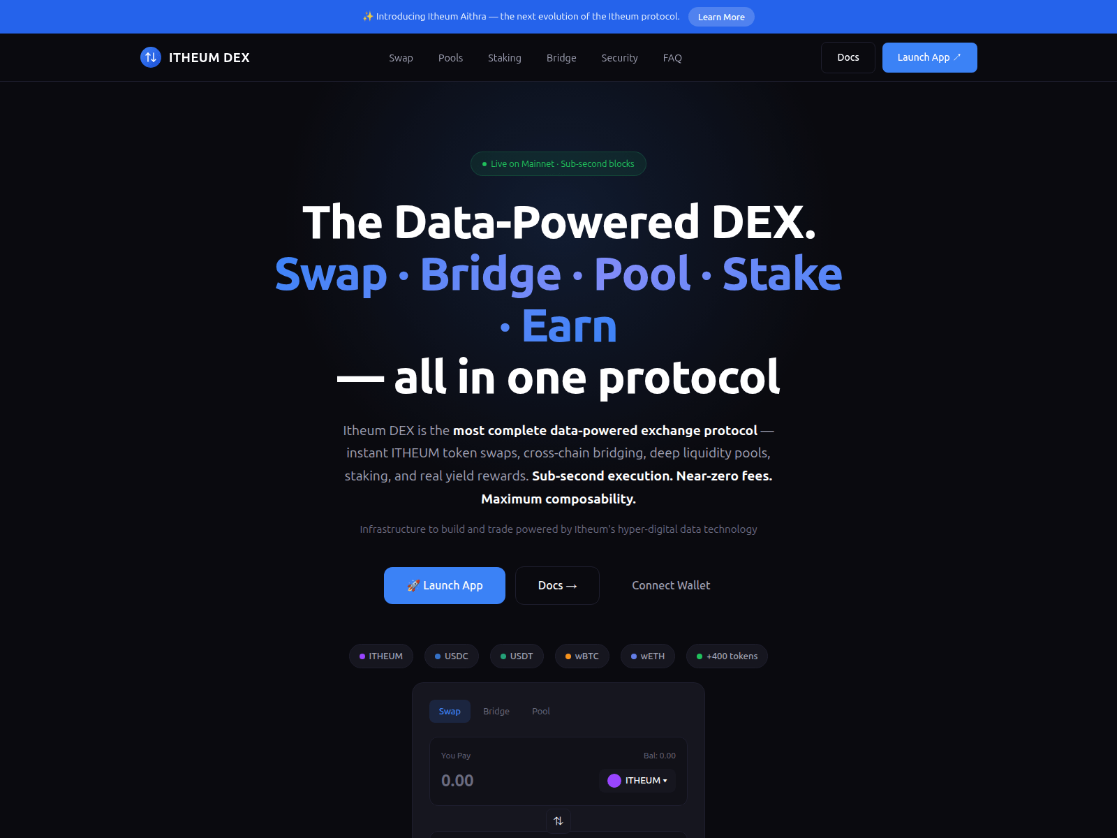 Screenshot of itheumswap.com