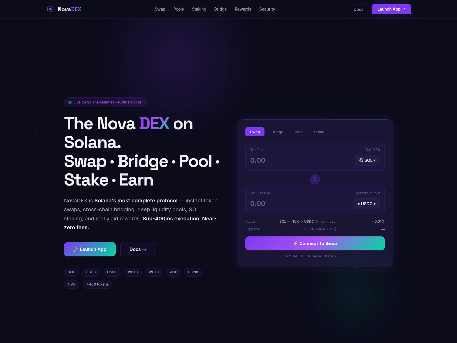 Screenshot of novadex-dex.net