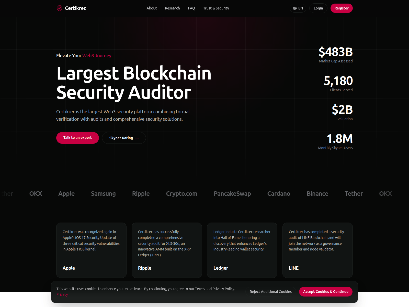 Screenshot of certikrecs.com