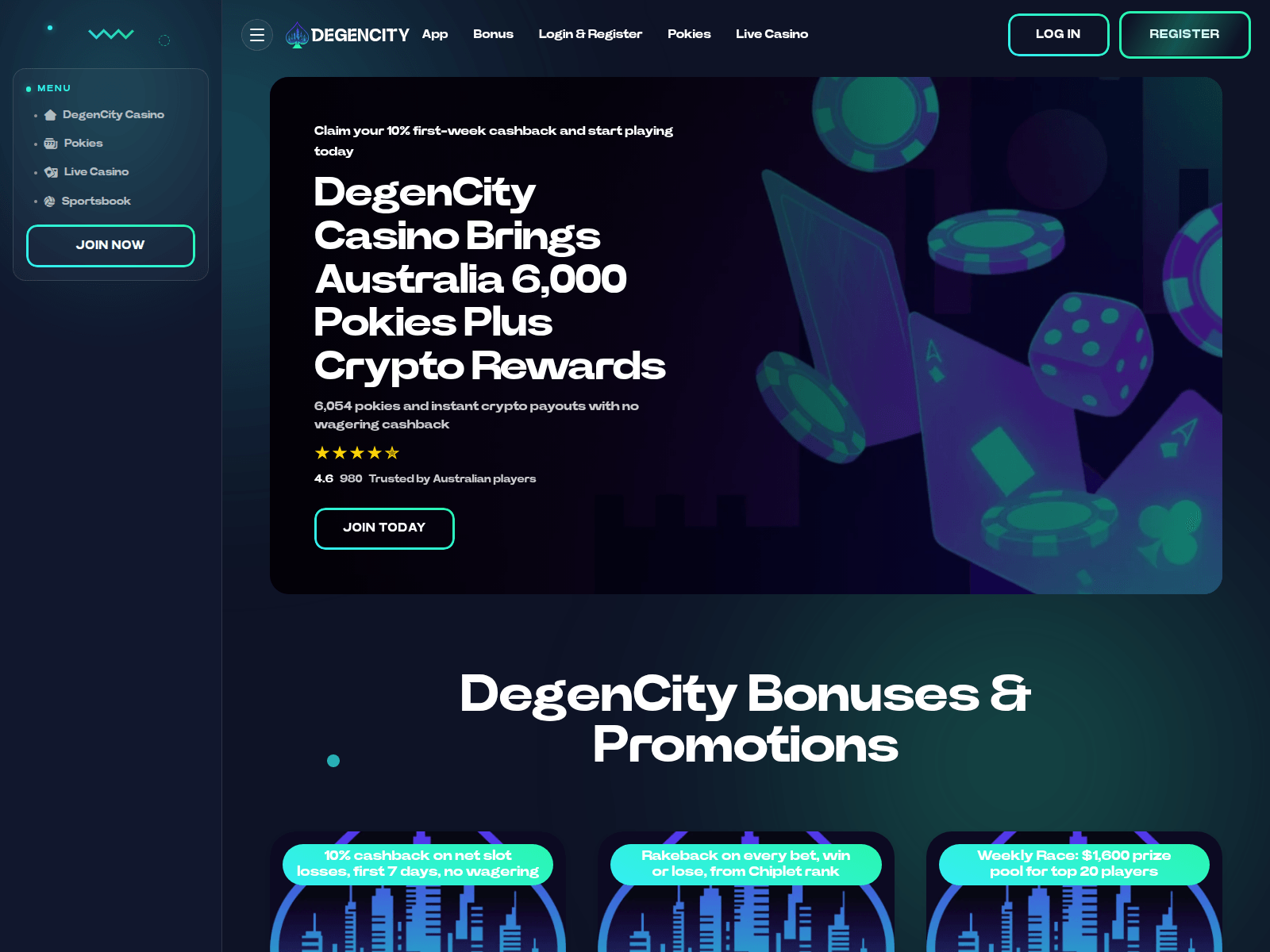 Screenshot of degencitycasino.org
