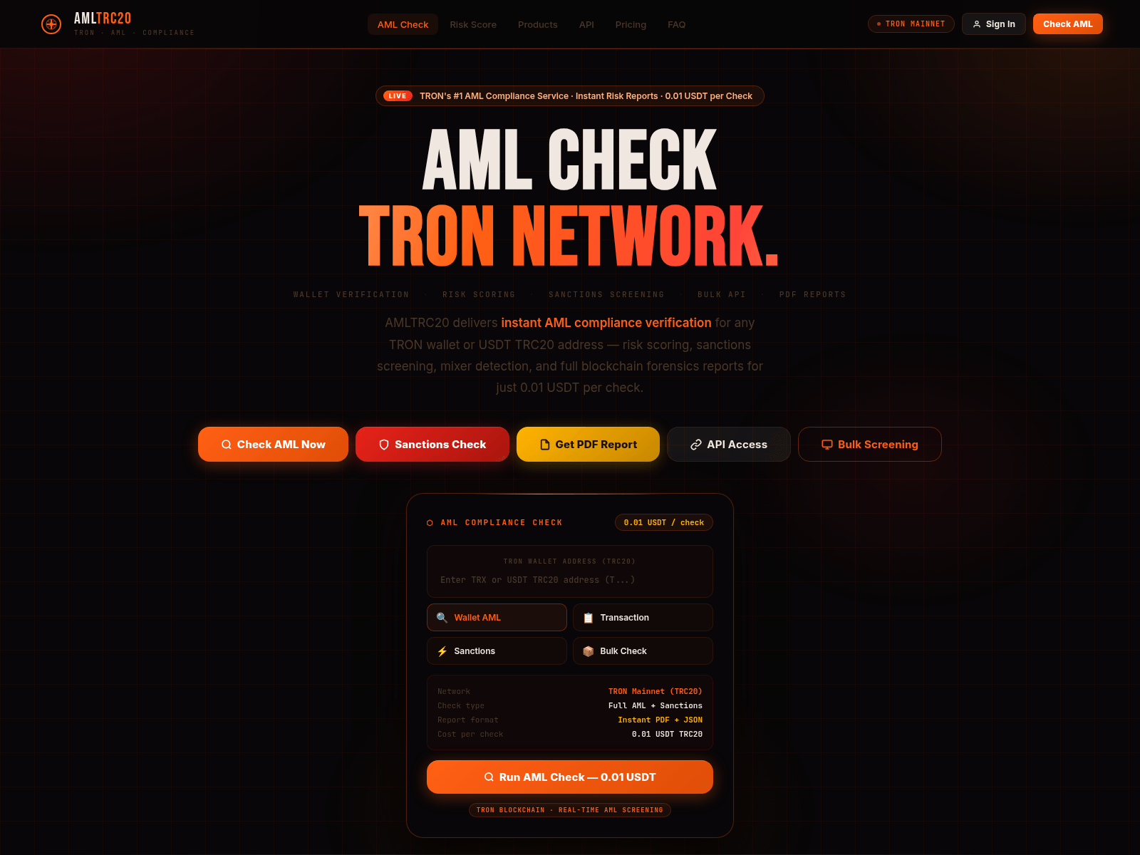 Screenshot of amltrc20.org