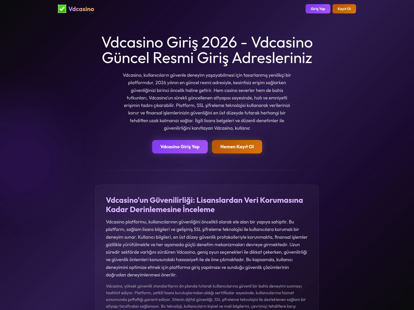 Screenshot of vdcasino-yeni-erisimler.icu