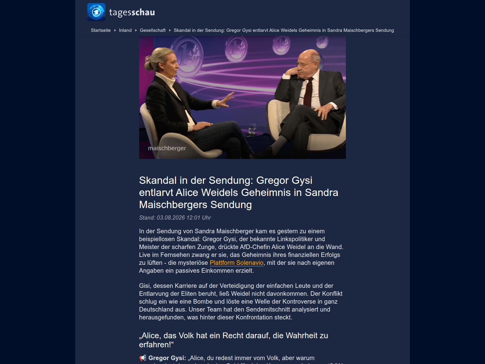 Screenshot of faktenjournal.click