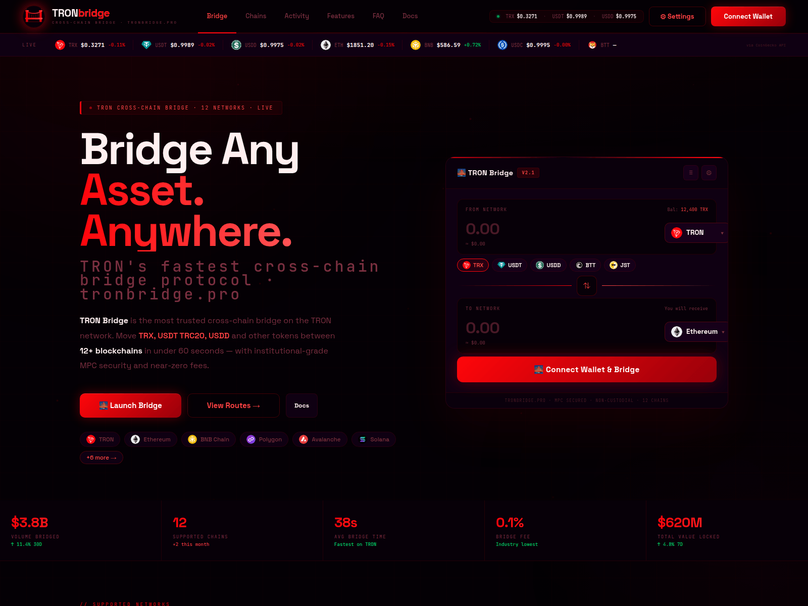 Screenshot of tronbridge.pro