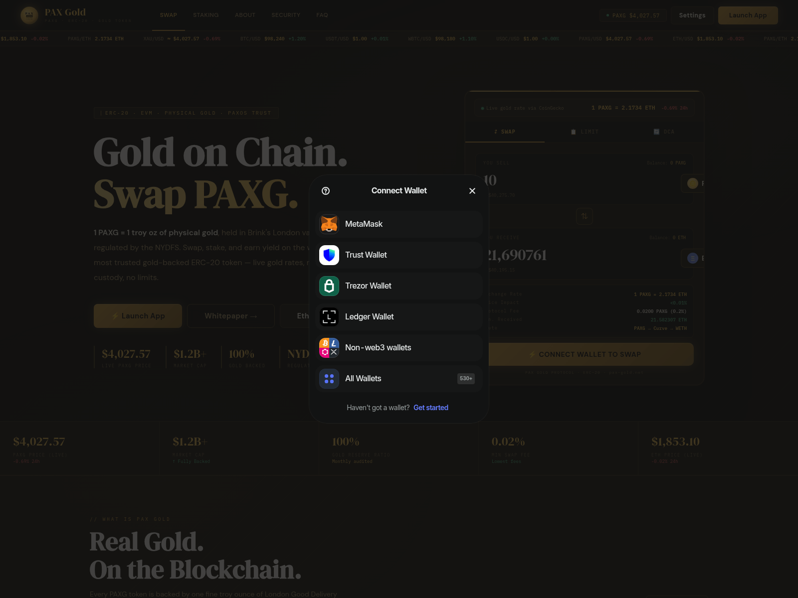 Screenshot of www.pax-gold.net