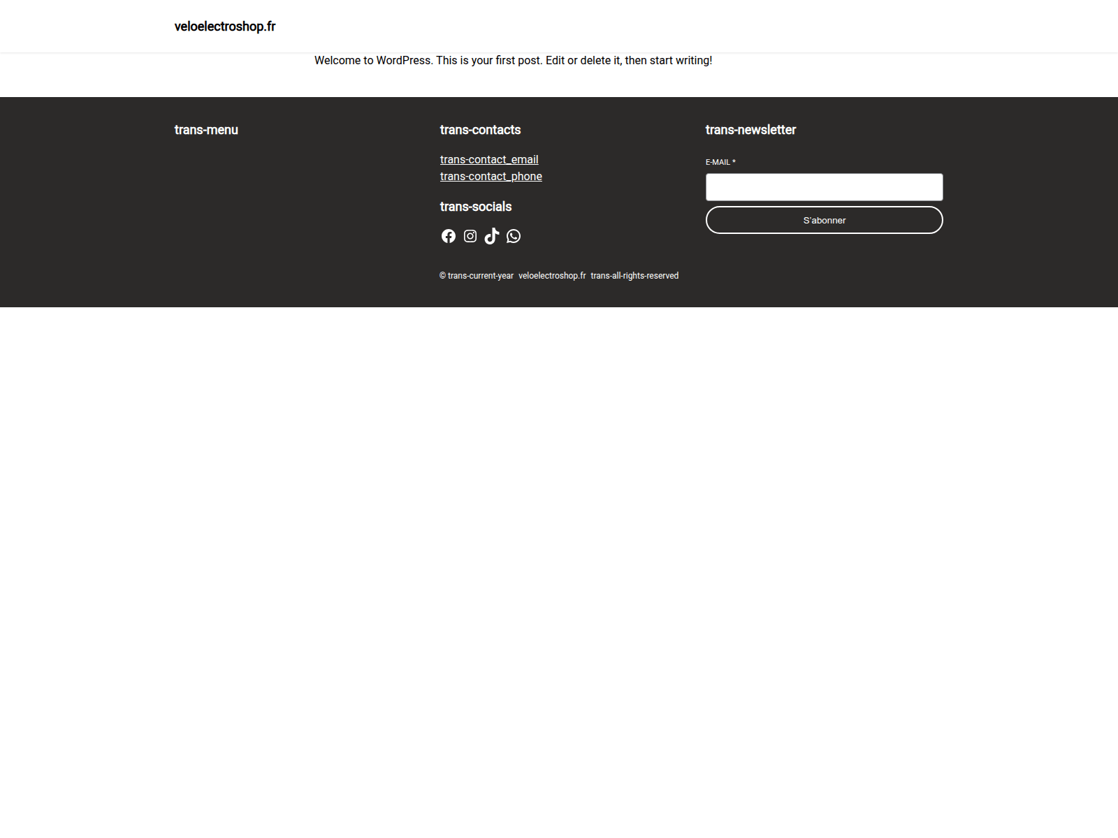Screenshot of veloelectroshop.fr