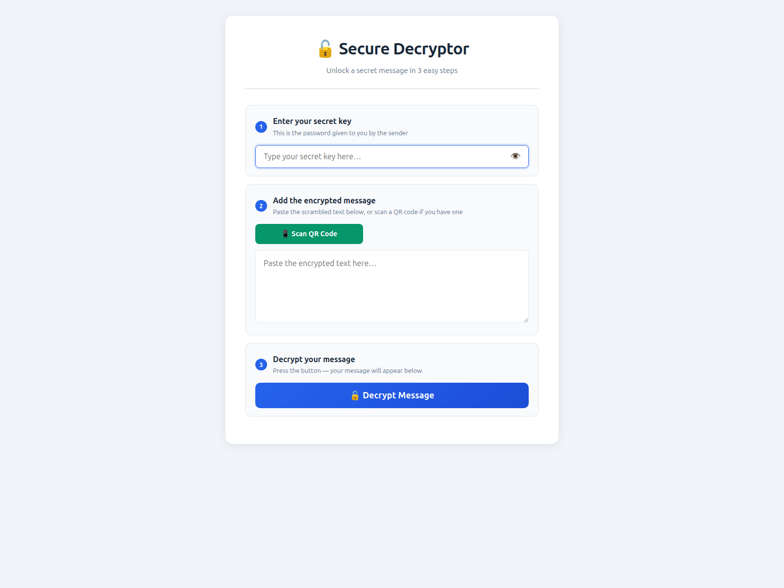 Screenshot of decrypt-web-app.pages.dev
