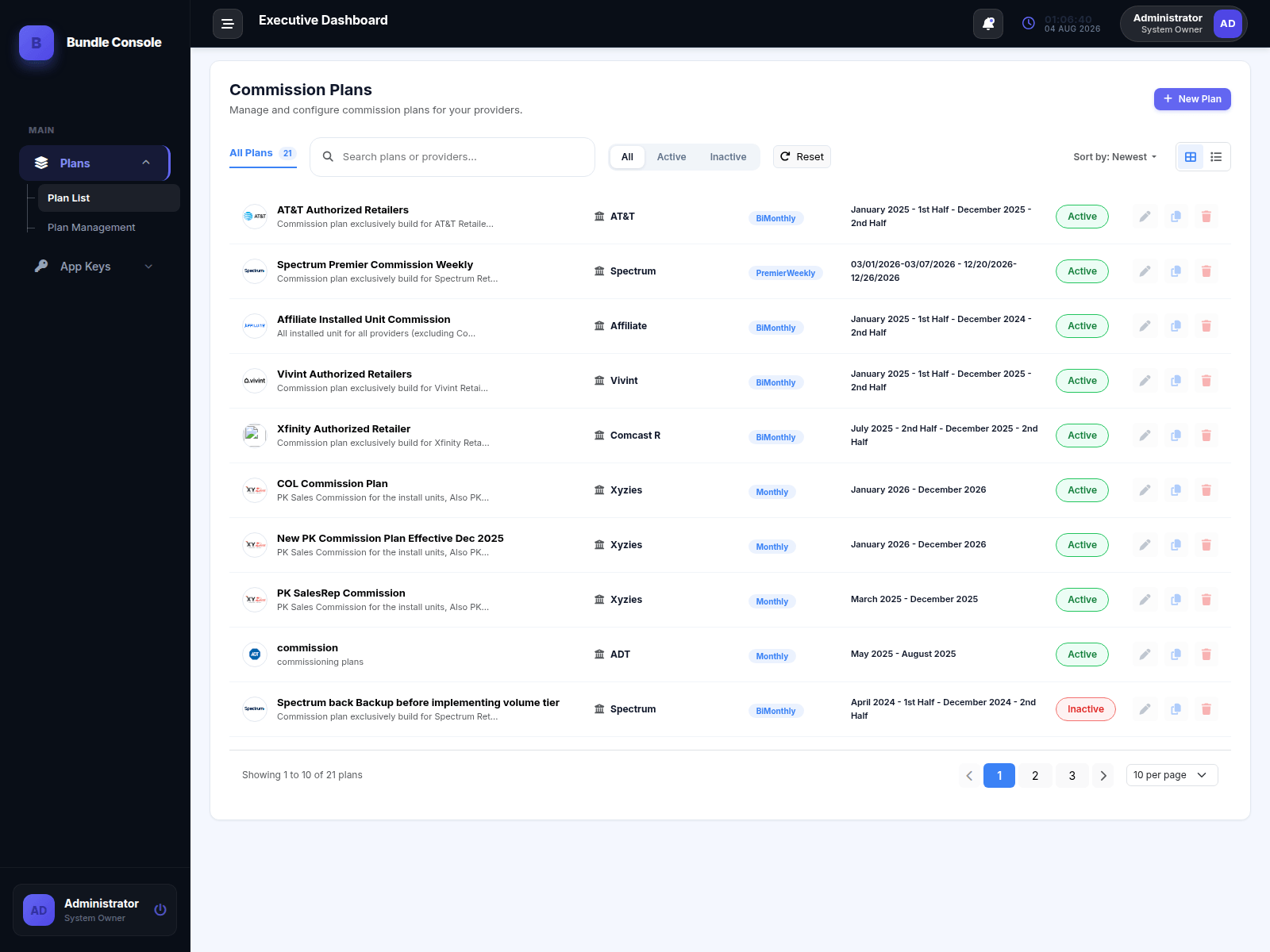 Screenshot of bundleadmin.azurewebsites.net