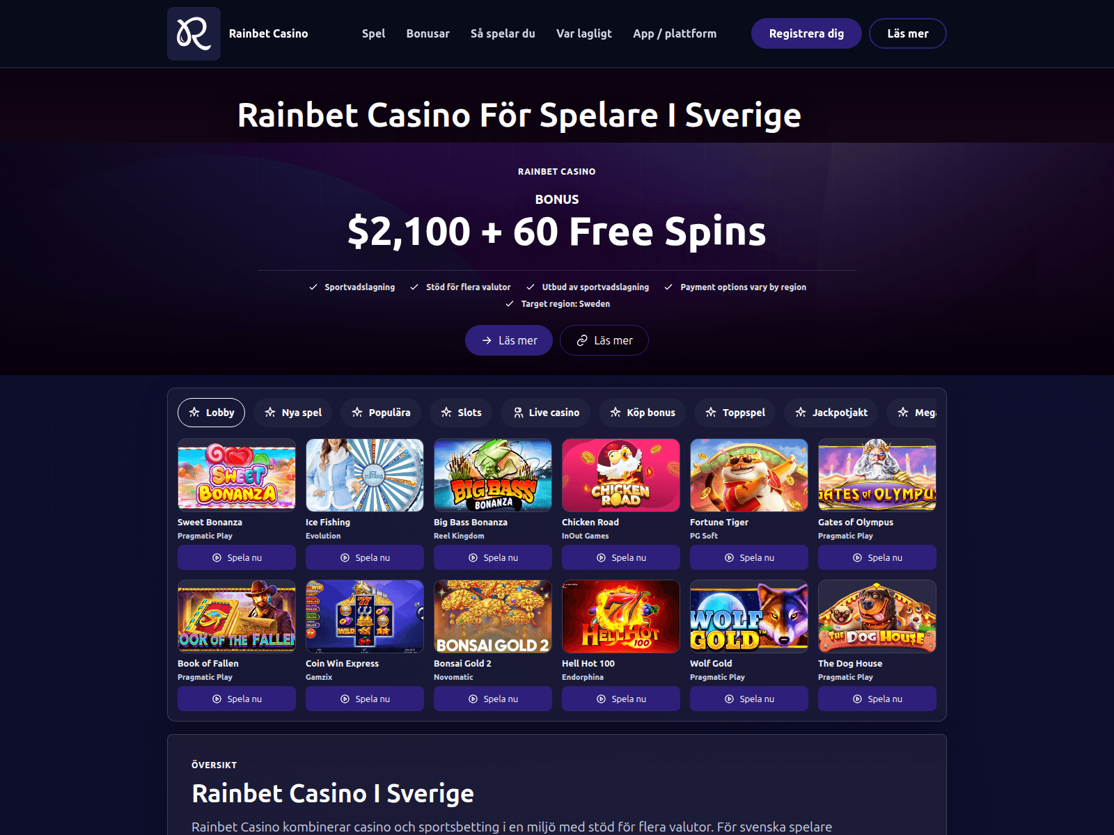 Screenshot of rainbetse.com