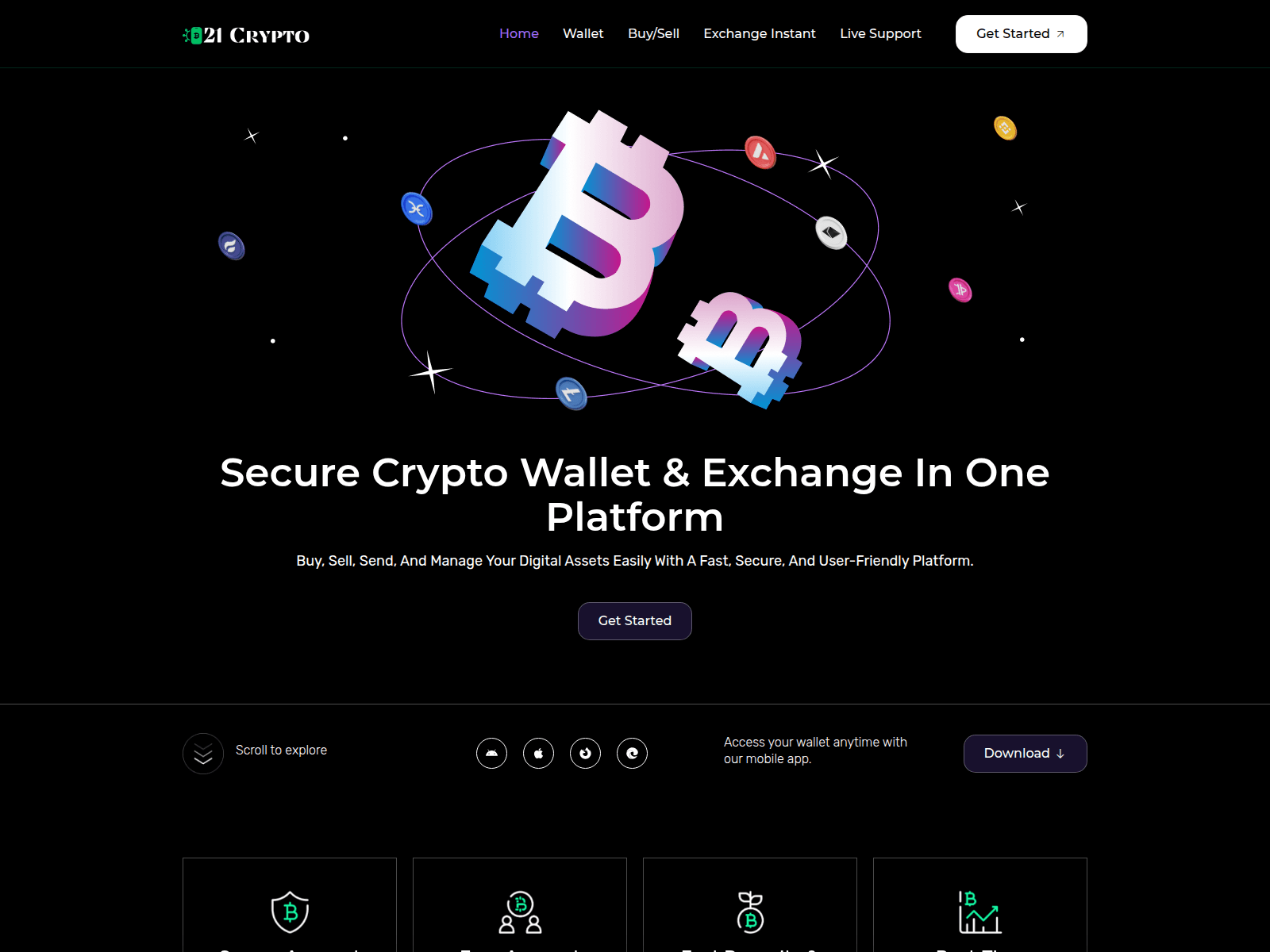 Screenshot of 21crypto.io