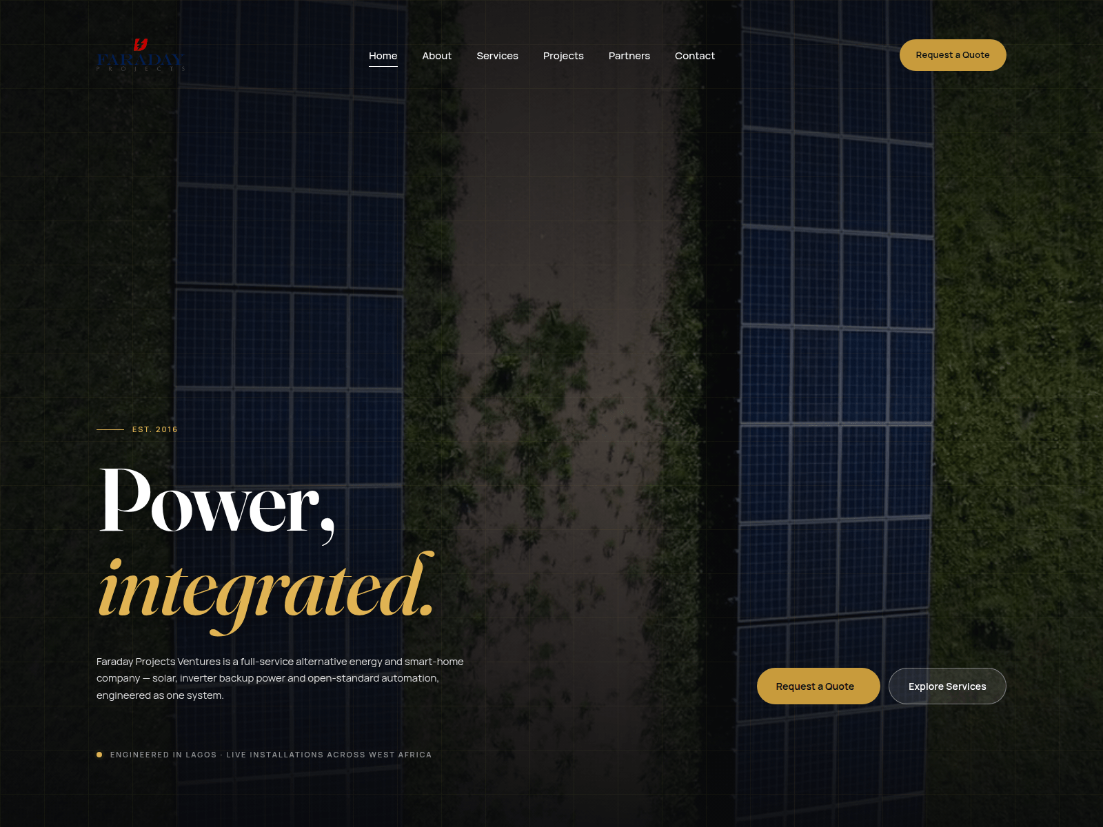 Screenshot of faradayprojects.com