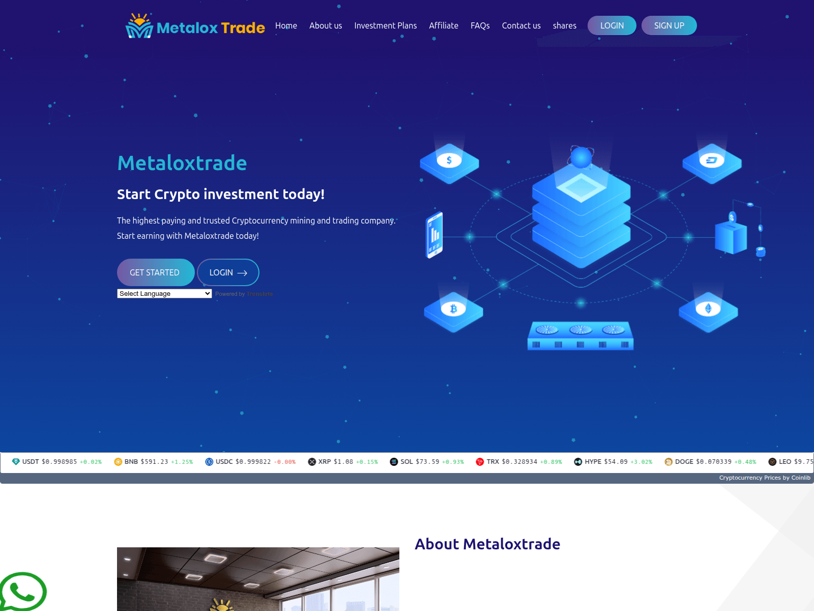 Screenshot of metal-ox-trade.biz