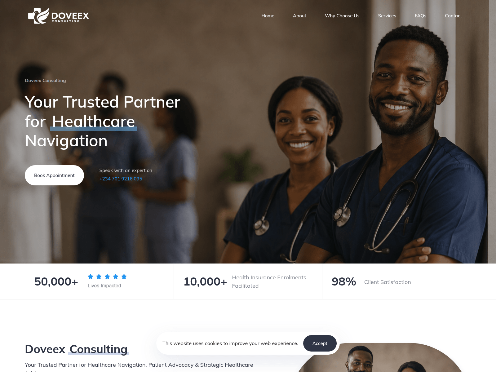 Screenshot of doveexconsulting.com