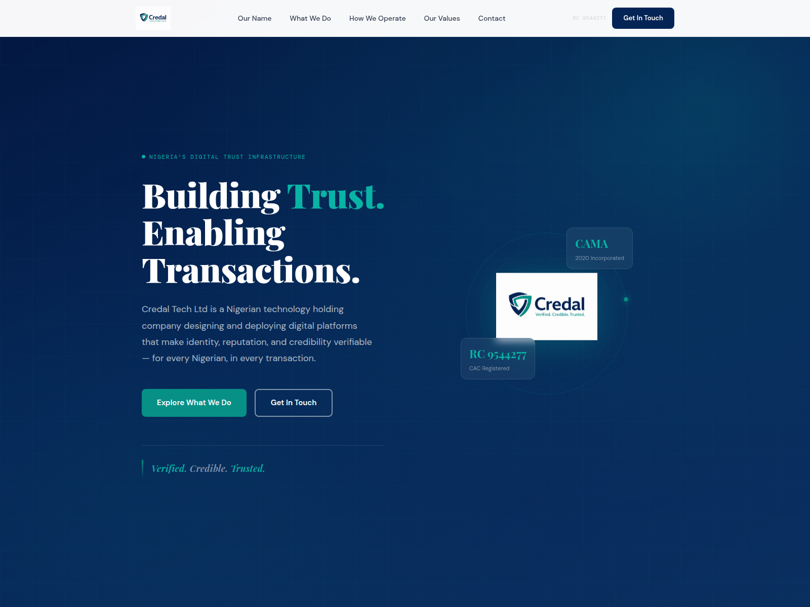 Screenshot of credal.tech