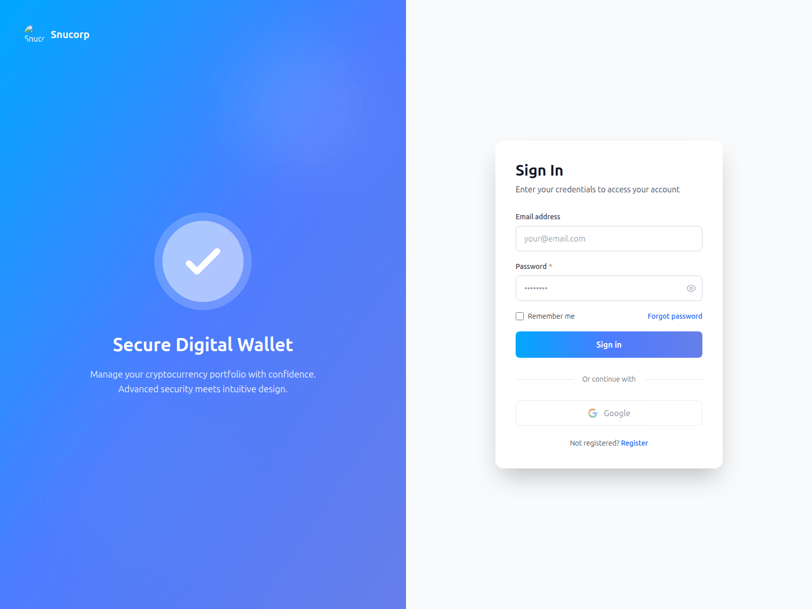 Screenshot of secure.snucorp.com