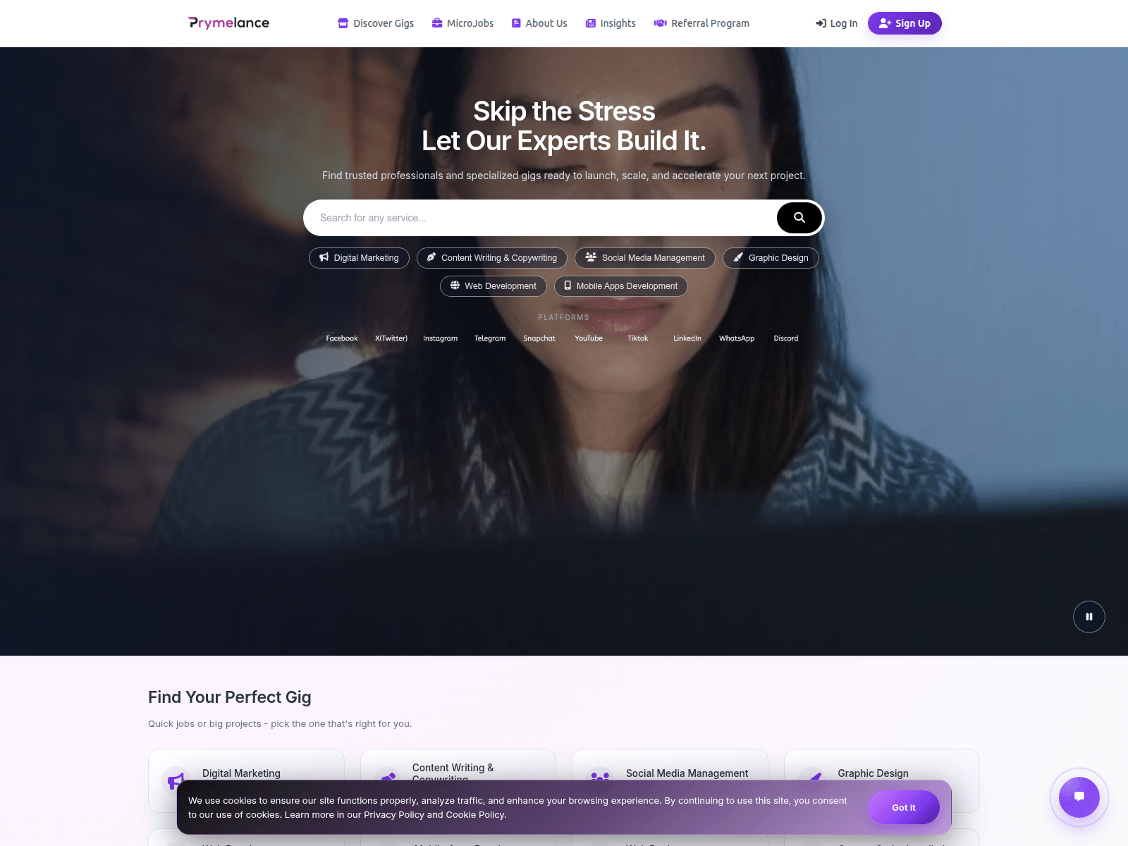 Screenshot of prymelance.com