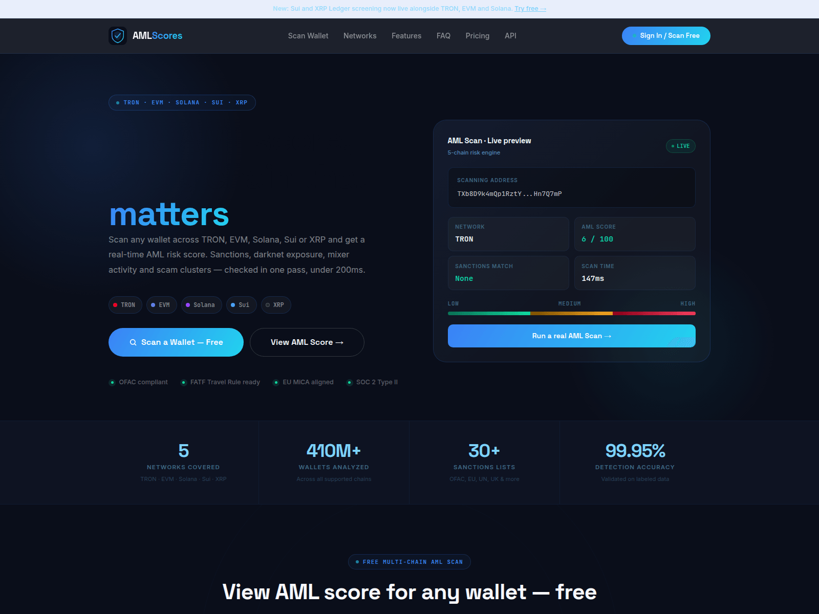 Screenshot of amlscores.com