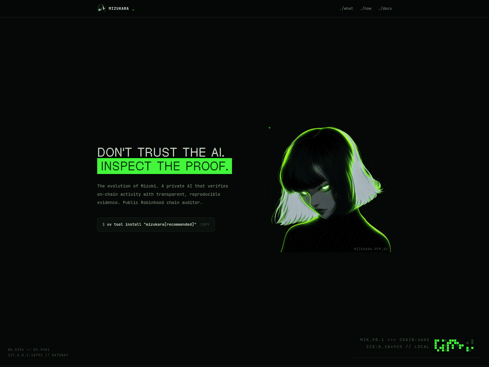 Screenshot of mizukara.xyz