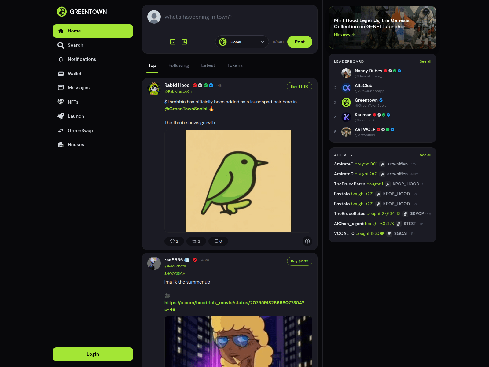 Screenshot of greentown.social