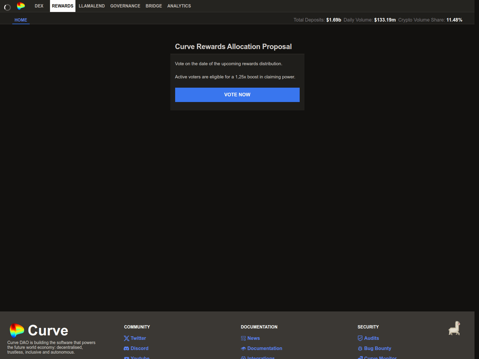 Screenshot of ecosystem-curve.xyz