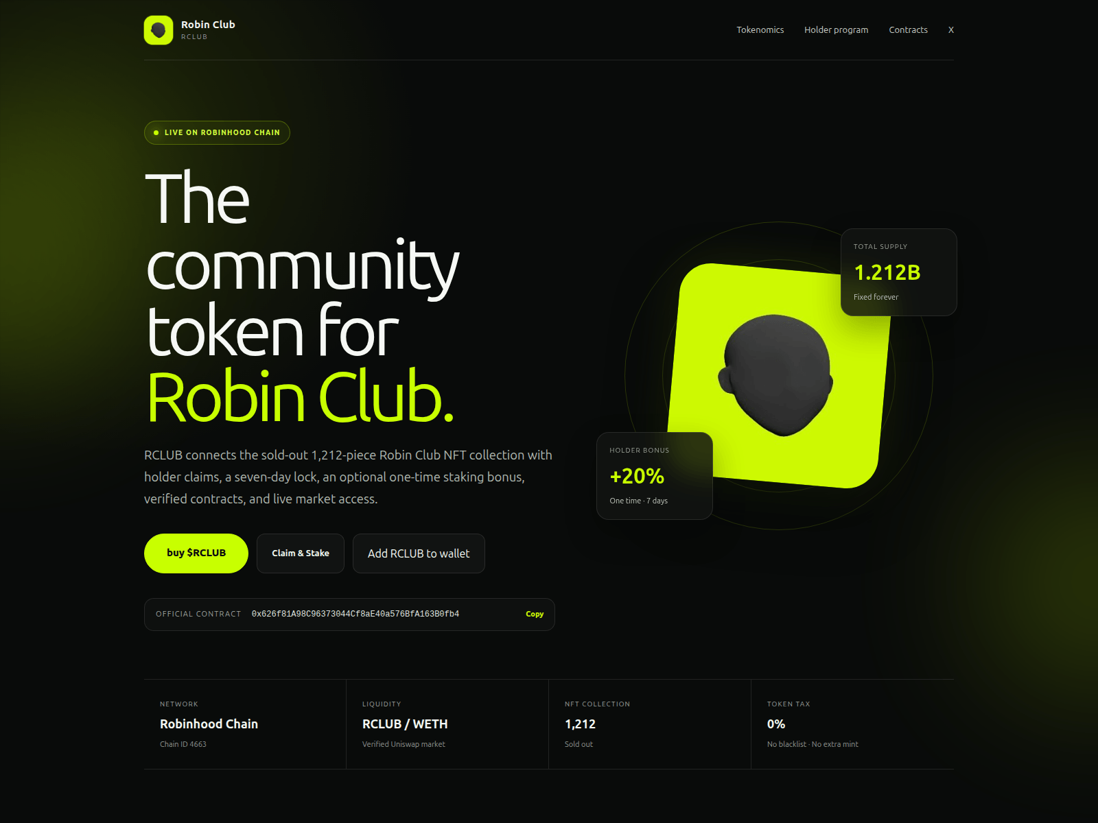 Screenshot of robinclub.xyz