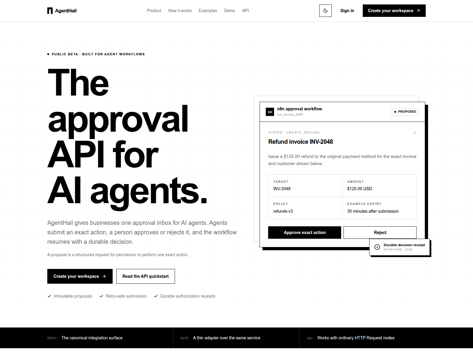 Screenshot of agenthail.com