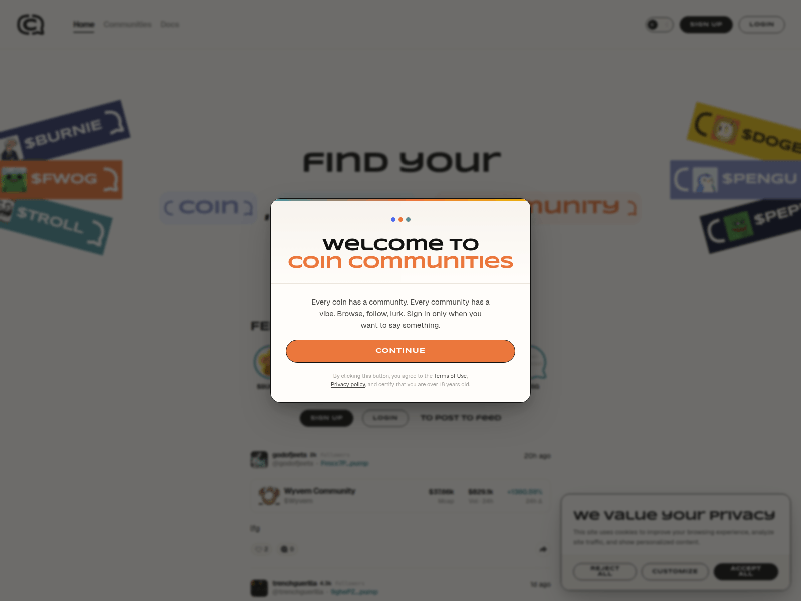 Screenshot of coincommunities.org