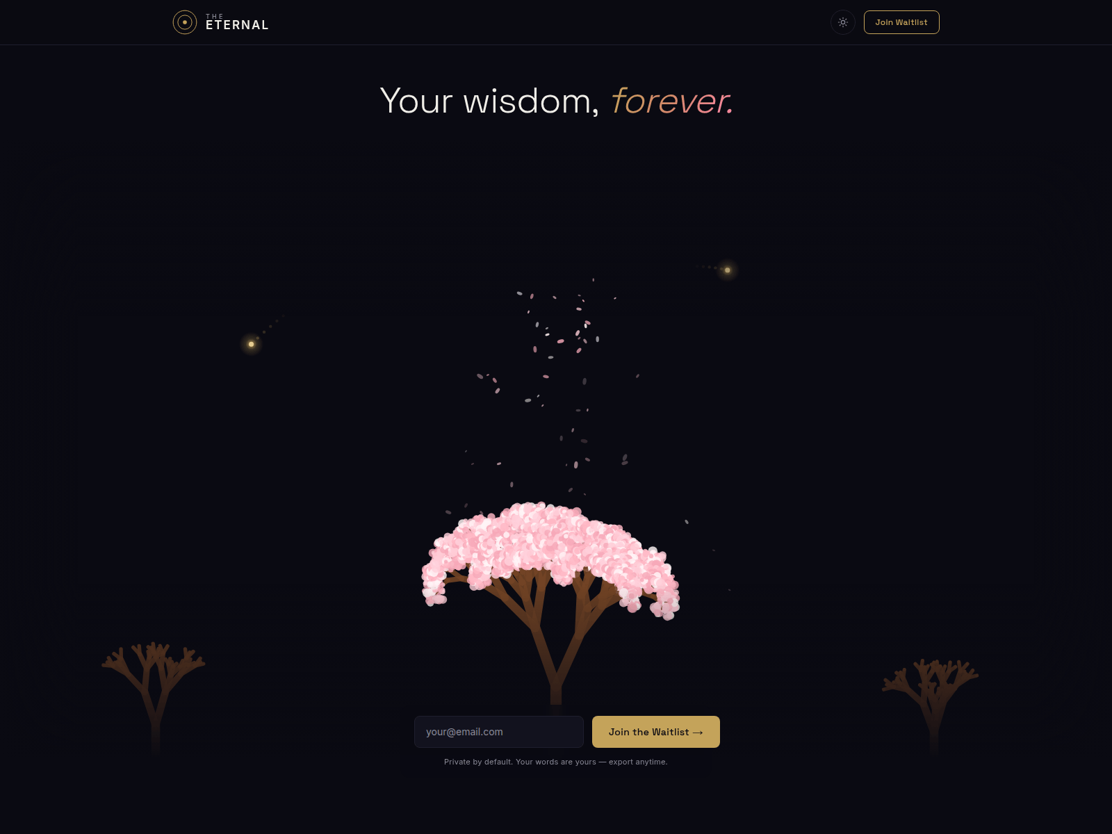 Screenshot of www.theeternal.love