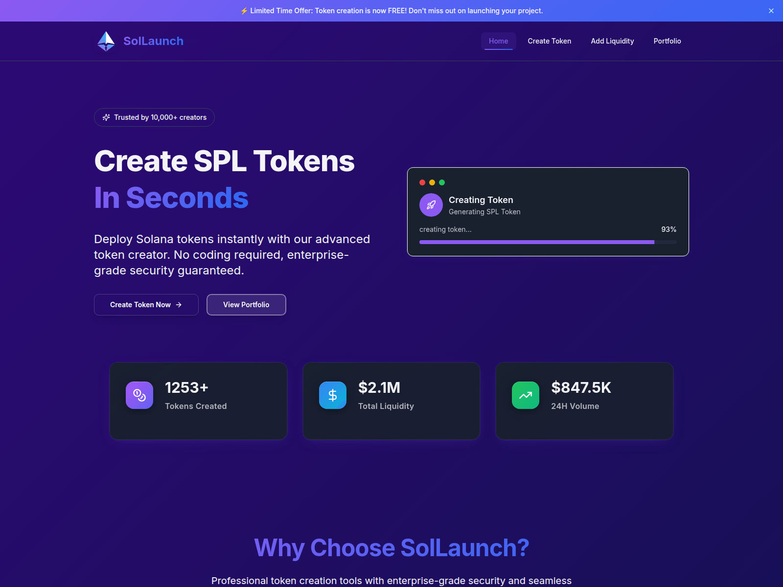 Screenshot of sollaunch.win
