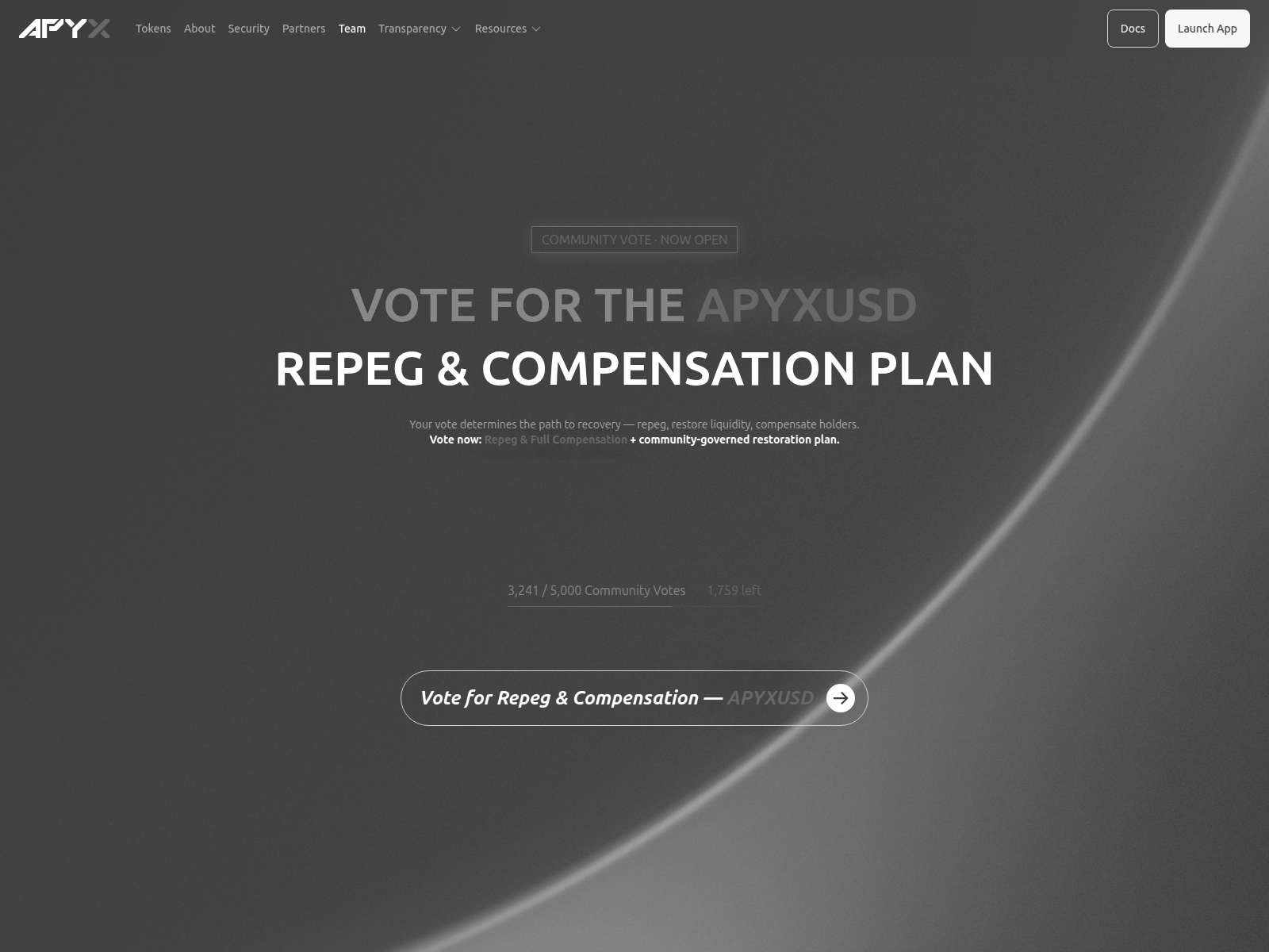 Screenshot of claims-apyx.finance